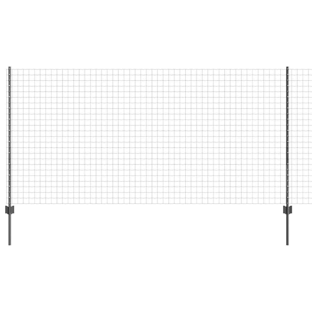 Vidaxl-Zaun mit Pfosten grau 1,2 x 10 m aus Stahl und PVC