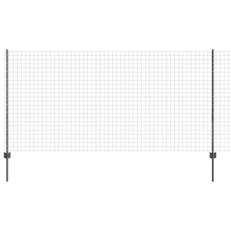 Vidaxl-Zaun mit Pfosten grau 1,2 x 10 m aus Stahl und PVC