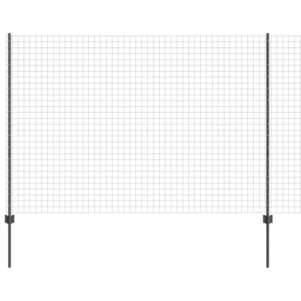 Vidaxl-Zaun mit Pfosten grau 1,5 x 10 m aus Stahl und PVC