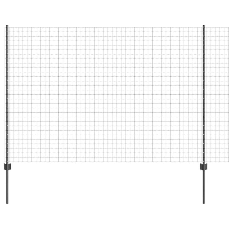 Vidaxl-Zaun mit Pfosten grau 1,5 x 10 m aus Stahl und PVC