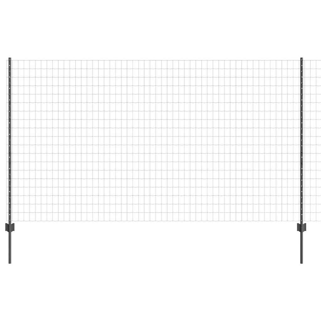 Vidaxl-Zaun mit Pfosten grau 1,4 x 10 m aus Stahl und PVC