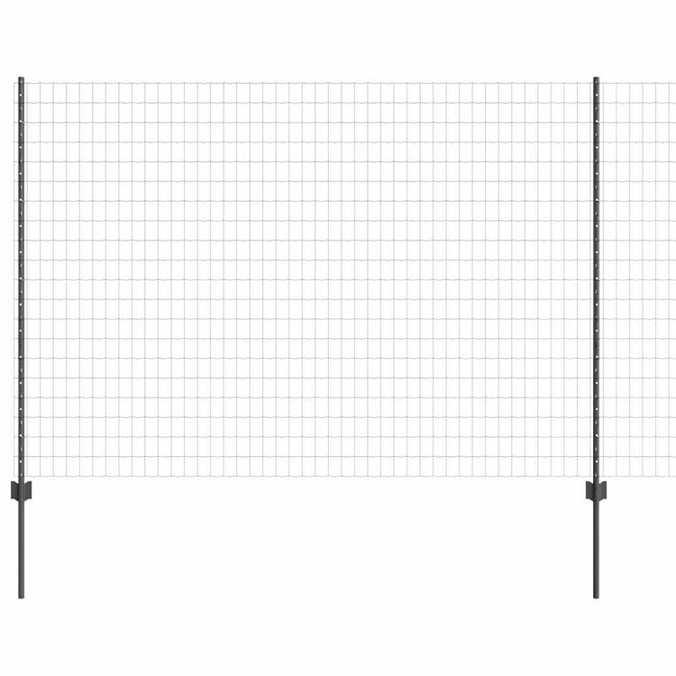 Vidaxl-Zaun mit Pfosten grau 1,5 x 10 m aus Stahl und PVC