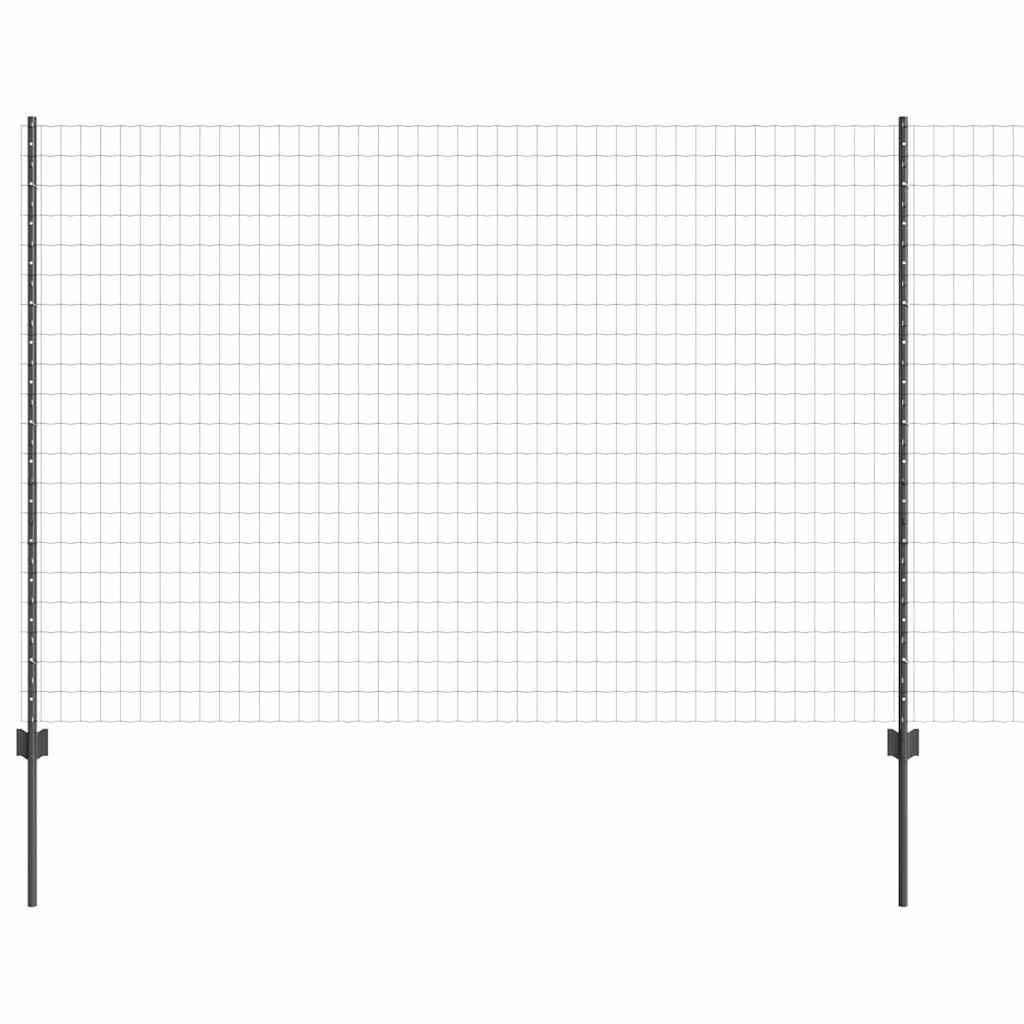 Vidaxl-Zaun mit Pfosten grau 1,6 x 10 m aus Stahl und PVC