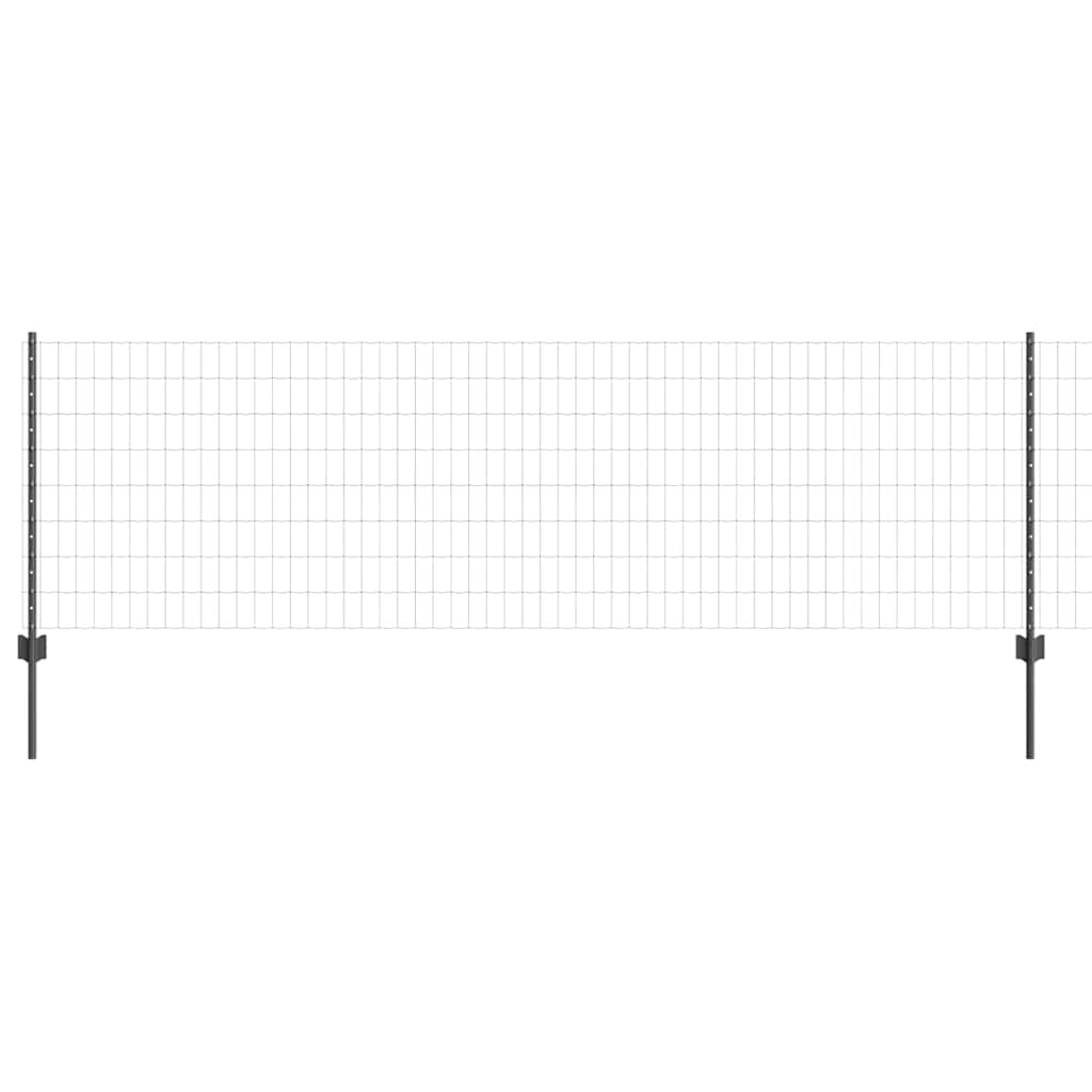 Vidaxl-Zaun mit Pfosten grau 0,8 x 10 m aus Stahl und PVC