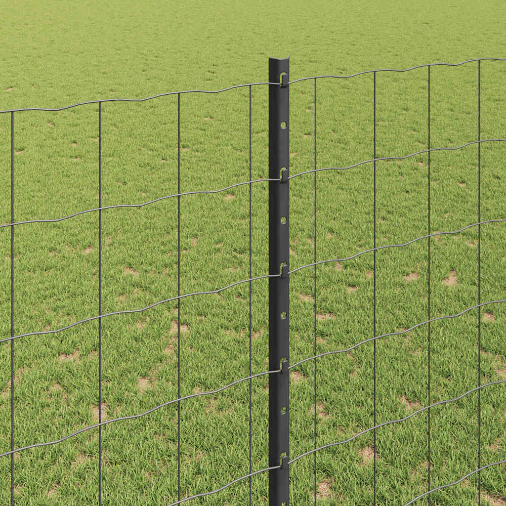 Vidaxl-Zaun mit Pfosten grau 1,6 x 10 m aus Stahl und PVC