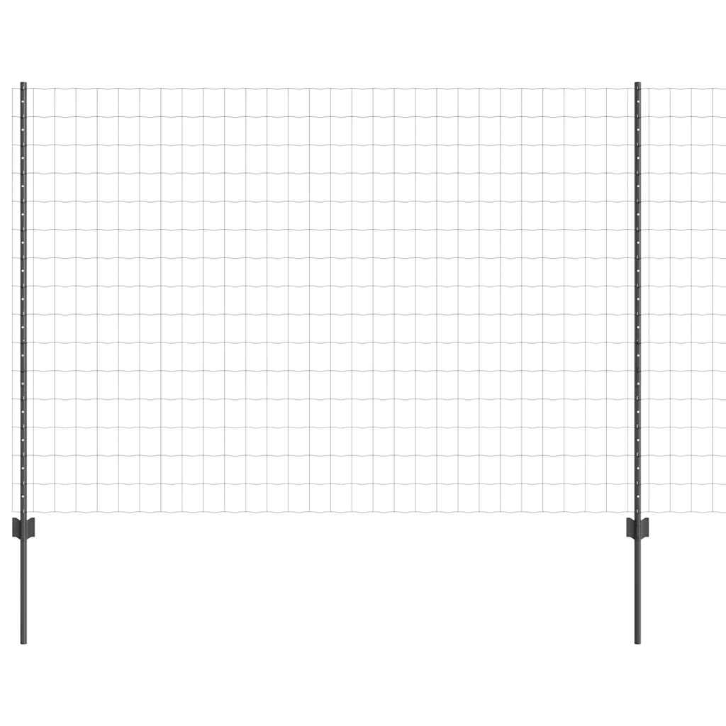 Vidaxl-Zaun mit Pfosten grau 1,6 x 10 m aus Stahl und PVC