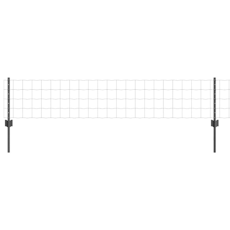 Vidaxl-Zaun mit Pfosten grau 0,4 x 10 m aus Stahl und PVC