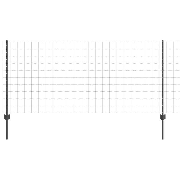 Vidaxxl Zaun mit Pfosten grau 1 x 10 m Stahl