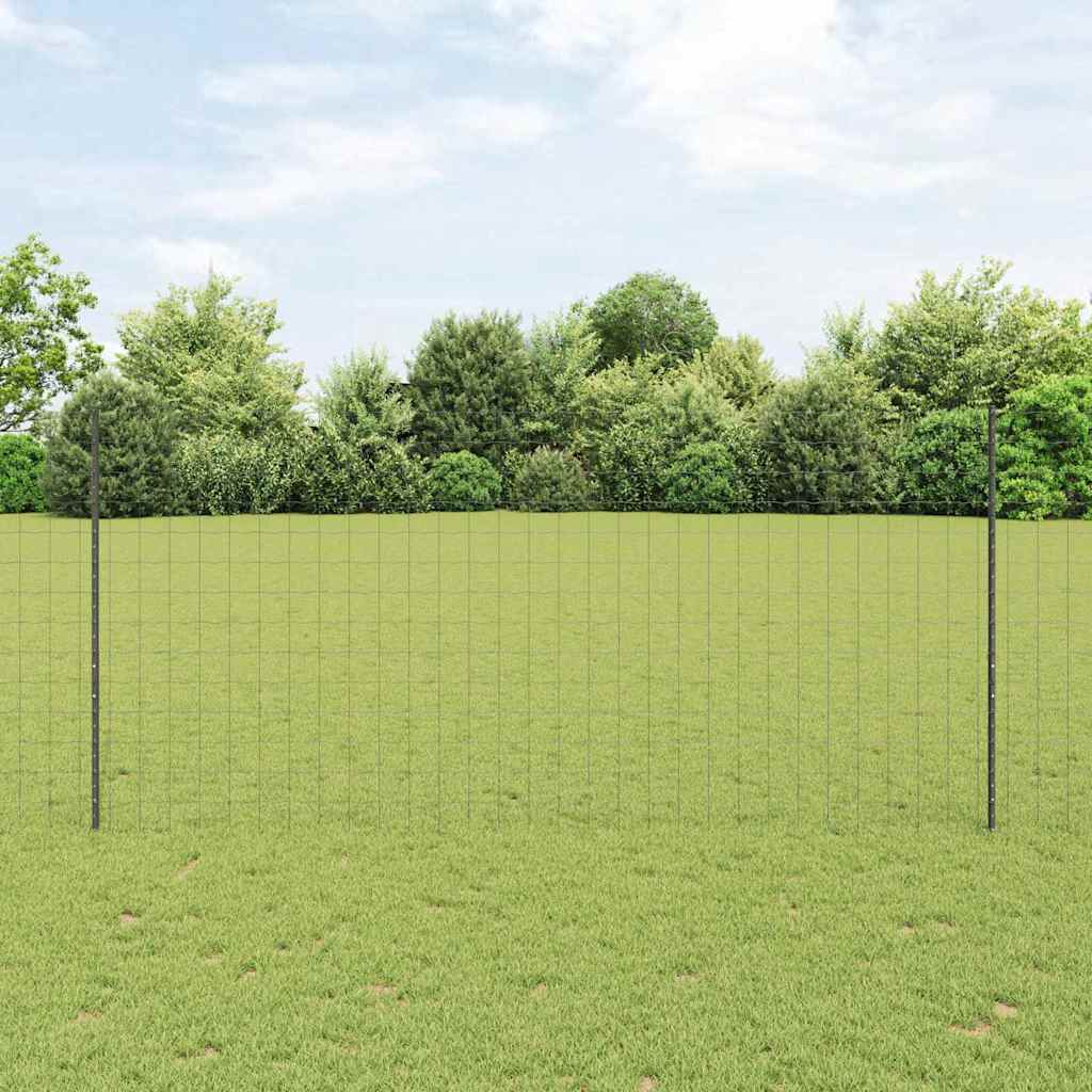 Vidaxl-Zaun mit Pfosten grau 1,4 x 10 m aus Stahl und PVC