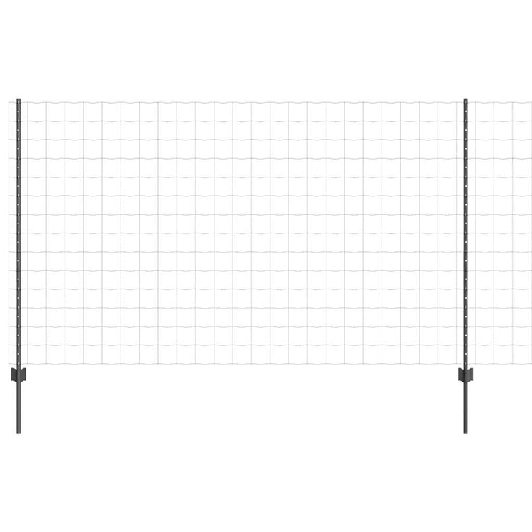 Vidaxl-Zaun mit Pfosten grau 1,4 x 10 m aus Stahl und PVC