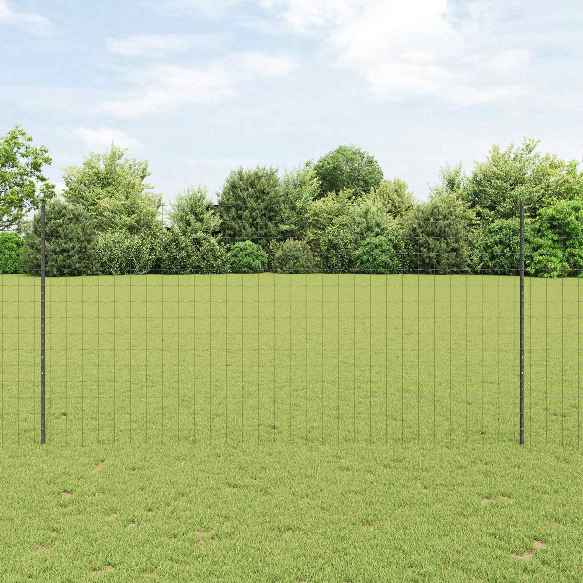 Vidaxl-Zaun mit Pfosten grau 1,5 x 10 m Stahl