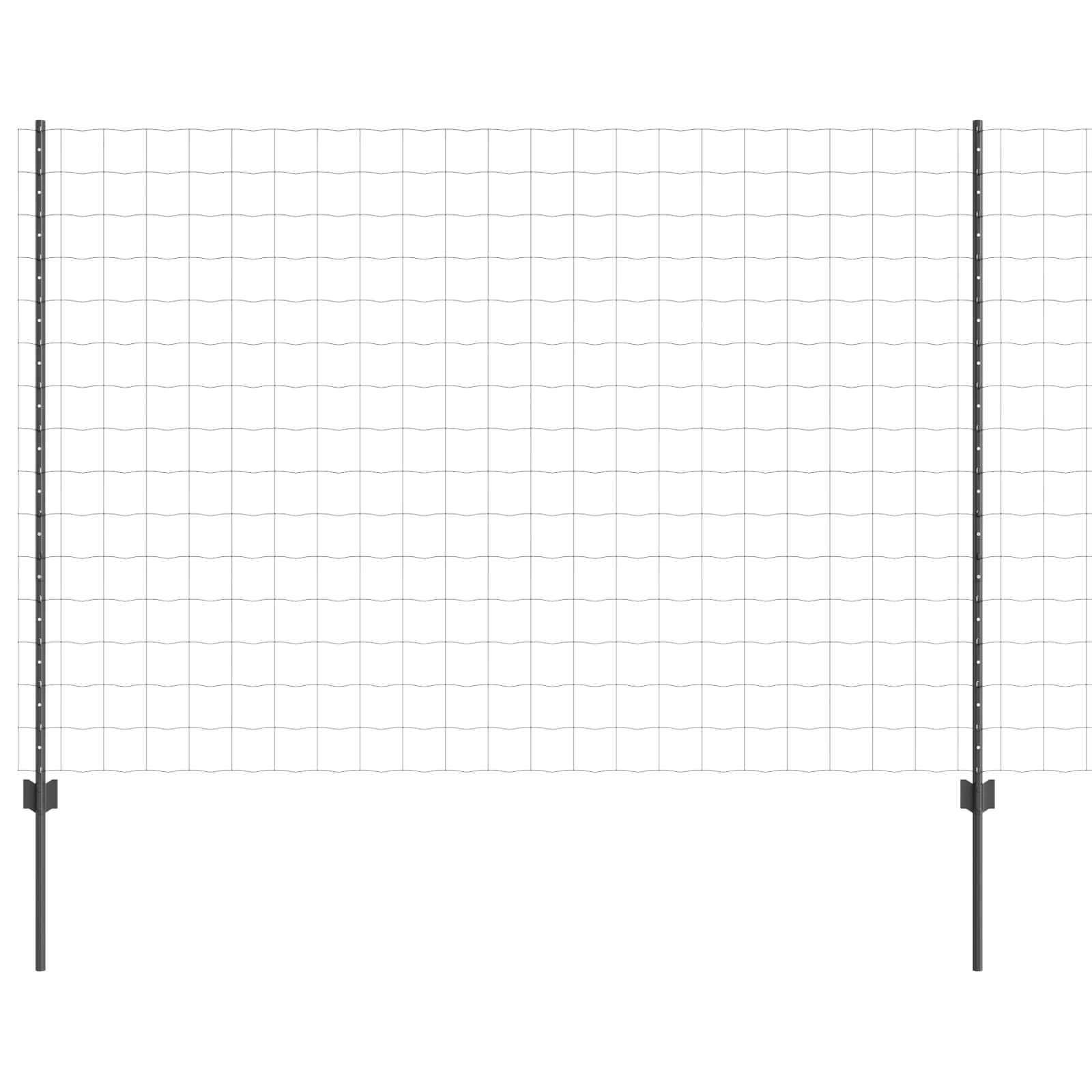 Vidaxl-Zaun mit Pfosten grau 1,5 x 10 m Stahl