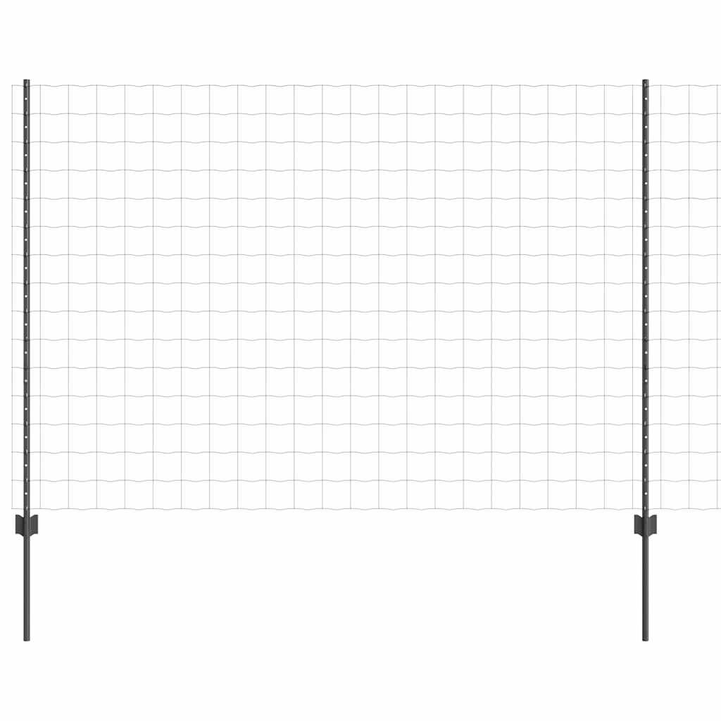 Vidaxl-Zaun mit Pfosten grau 1,6 x 10 m aus Stahl und PVC