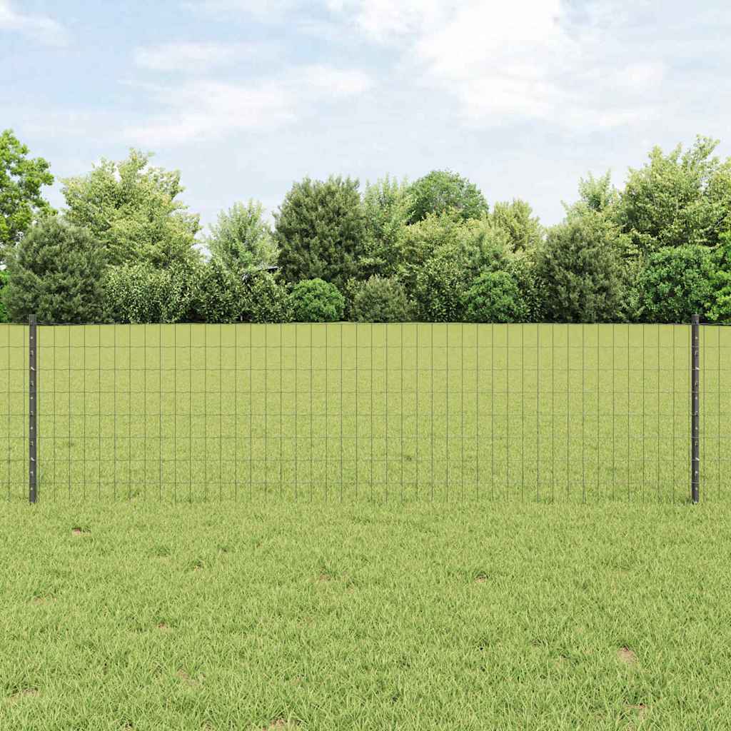 Vidaxl-Zaun mit Pfosten grau 0,6 x 25 m aus Stahl und PVC