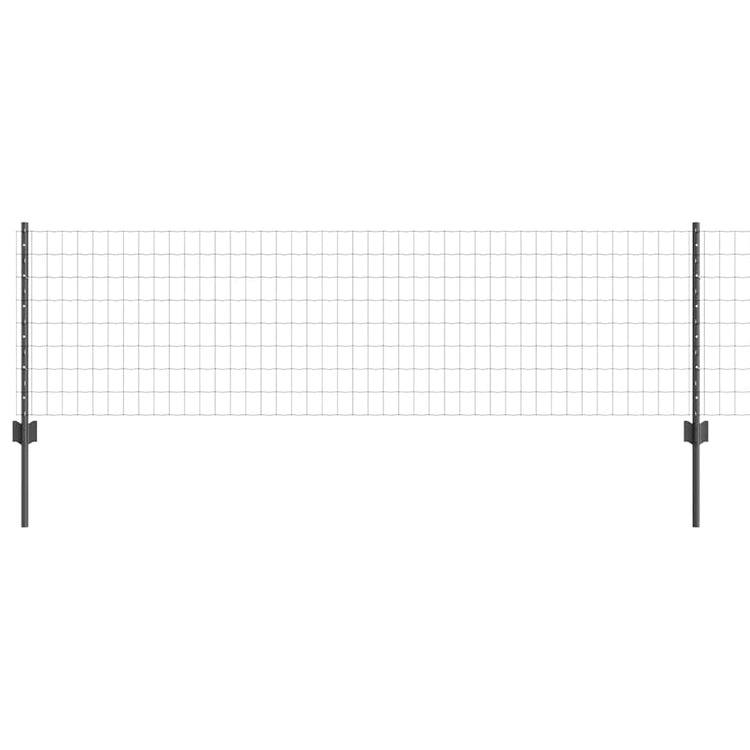 Vidaxl-Zaun mit Pfosten grau 0,6 x 25 m aus Stahl und PVC