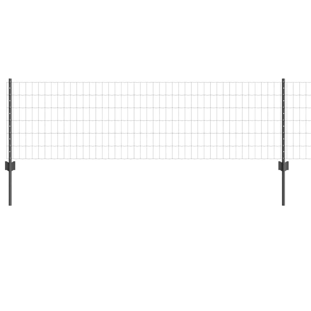 Vidaxl-Zaun mit Pfosten grau 0,6 x 25 m aus Stahl und PVC