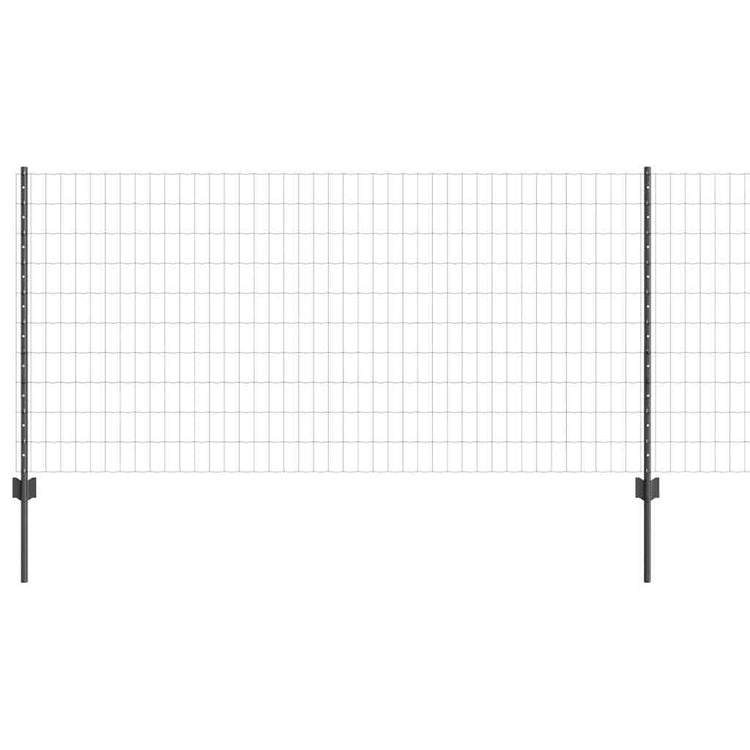 Vidaxl-Zaun mit Pfosten grau 1 x 25 m aus Stahl und PVC