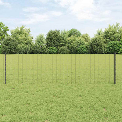 Vidaxl-Zaun mit Pfosten grau 0,6 x 25 m aus Stahl und PVC