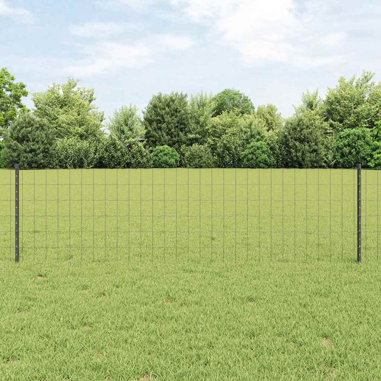 Vidaxl-Zaun mit Pfosten grau 0,6 x 25 m aus Stahl und PVC
