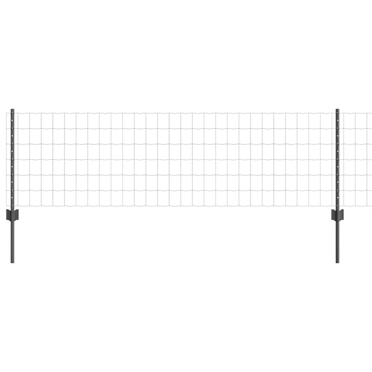 Vidaxl-Zaun mit Pfosten grau 0,6 x 25 m aus Stahl und PVC