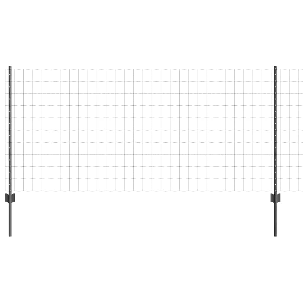 Vidaxl-Zaun mit Pfosten grau 1 x 25 m aus Stahl und PVC