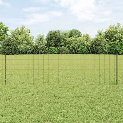 Vidaxl-Zaun mit Pfosten grau 0,6 x 25 m aus Stahl und PVC