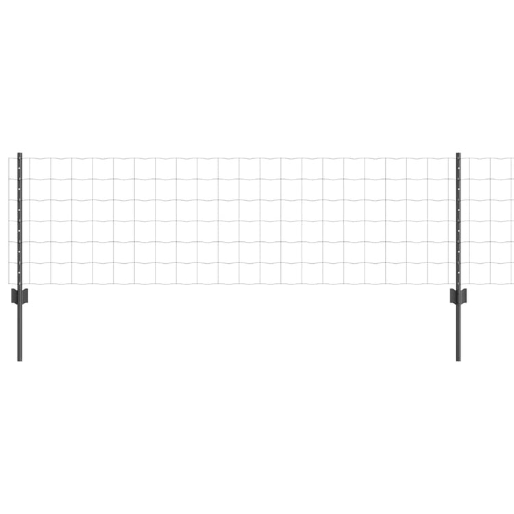 Vidaxl-Zaun mit Pfosten grau 0,6 x 25 m aus Stahl und PVC