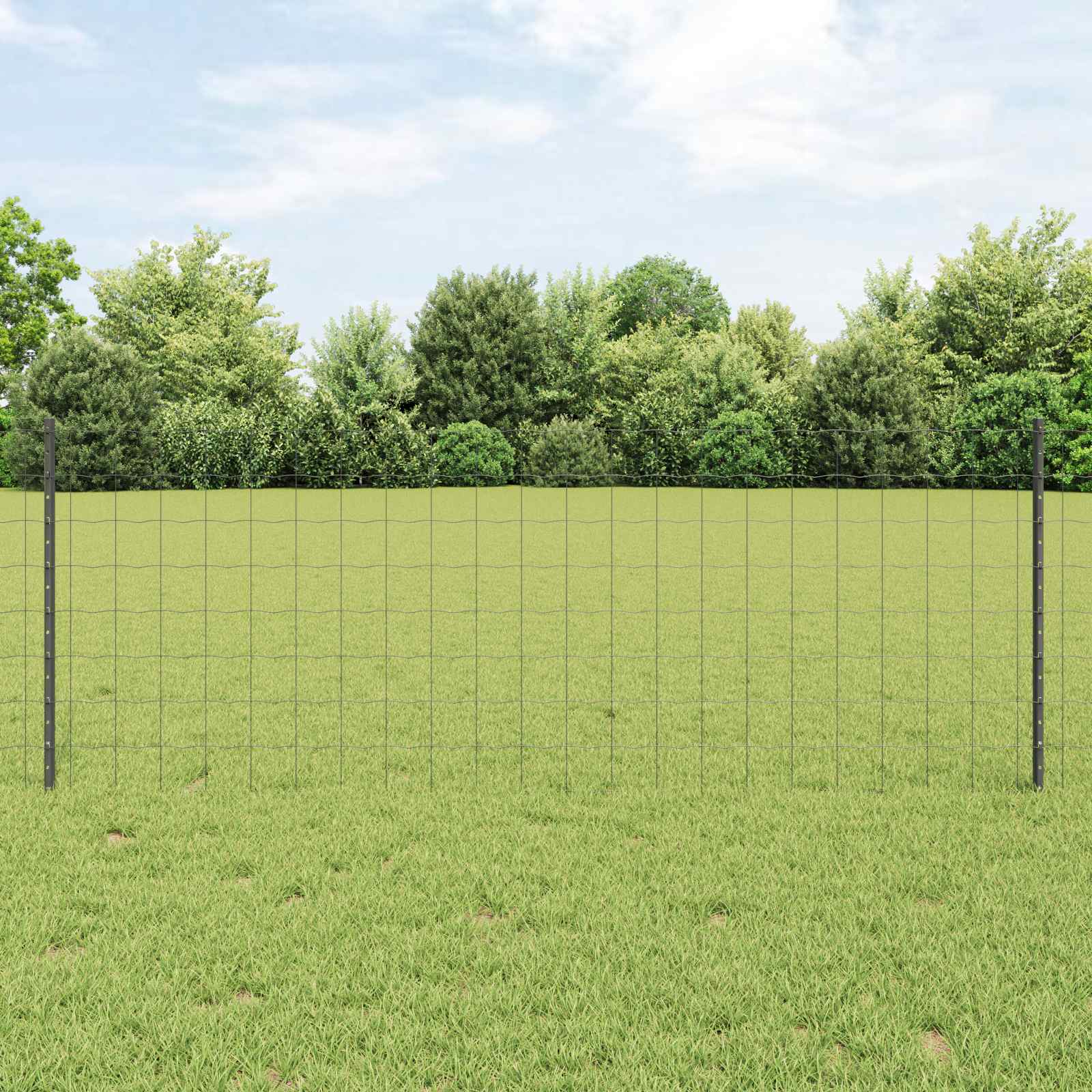 Vidaxxl Zaun mit Pfosten grau 0,8 x 25 m Stahl