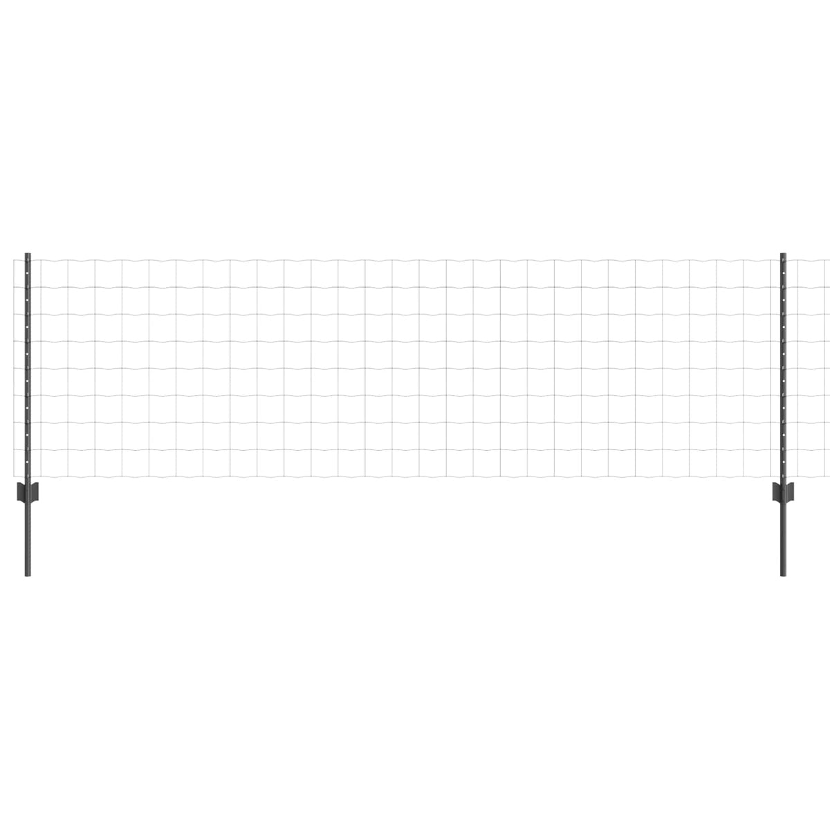 Vidaxxl Zaun mit Pfosten grau 0,8 x 25 m Stahl