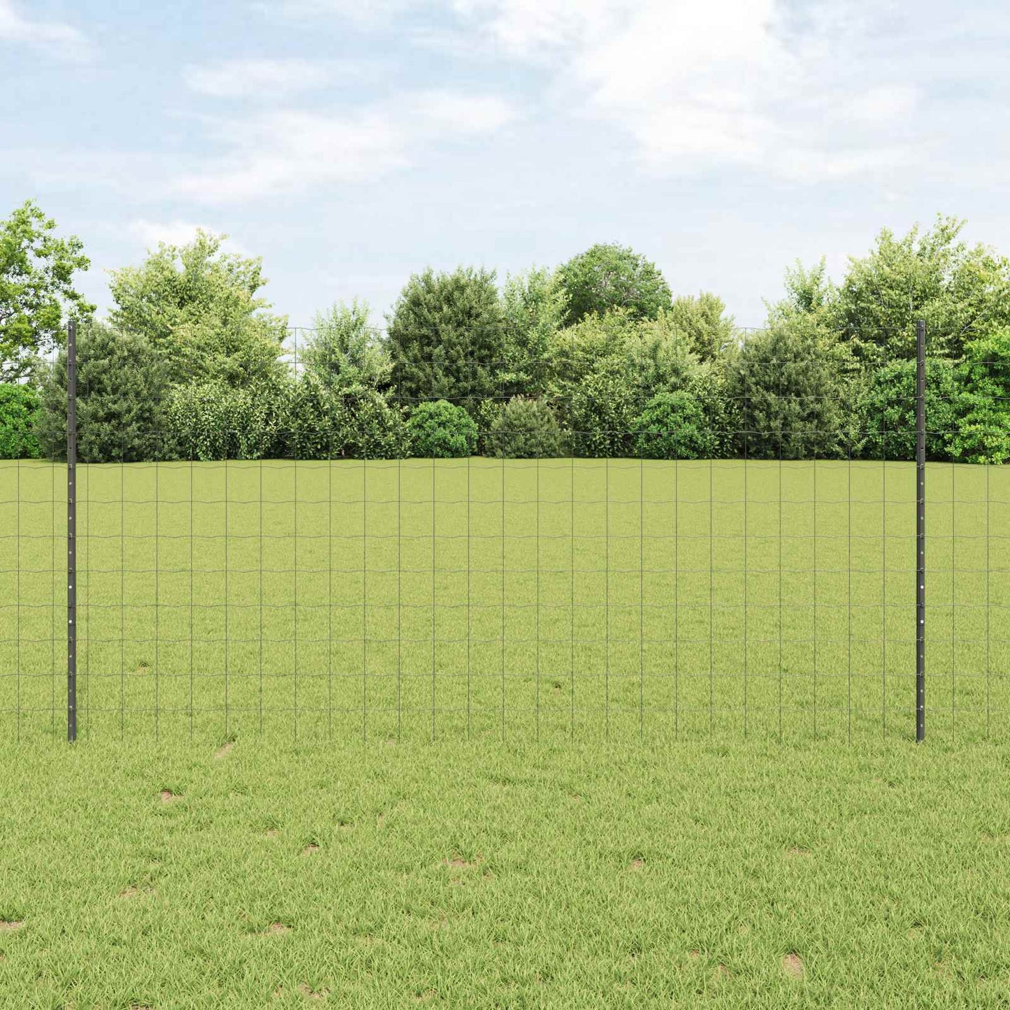 Vidaxxl Zaun mit Pfosten grau 1,2 x 25 m Stahl