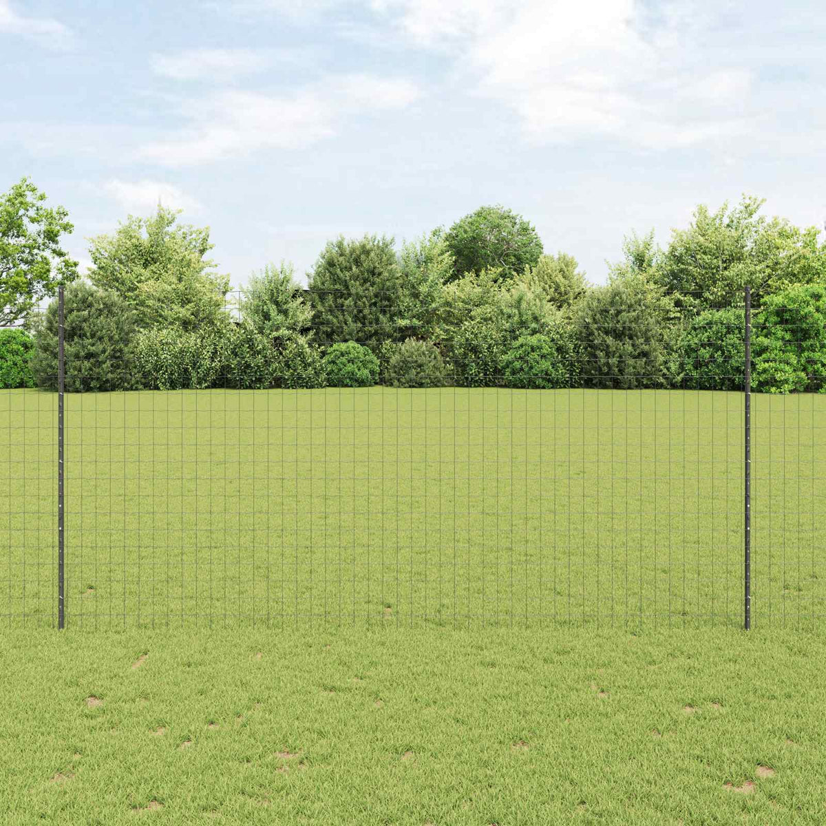 Vidaxl-Zaun mit Pfosten grau 1,5 x 10 m Stahl