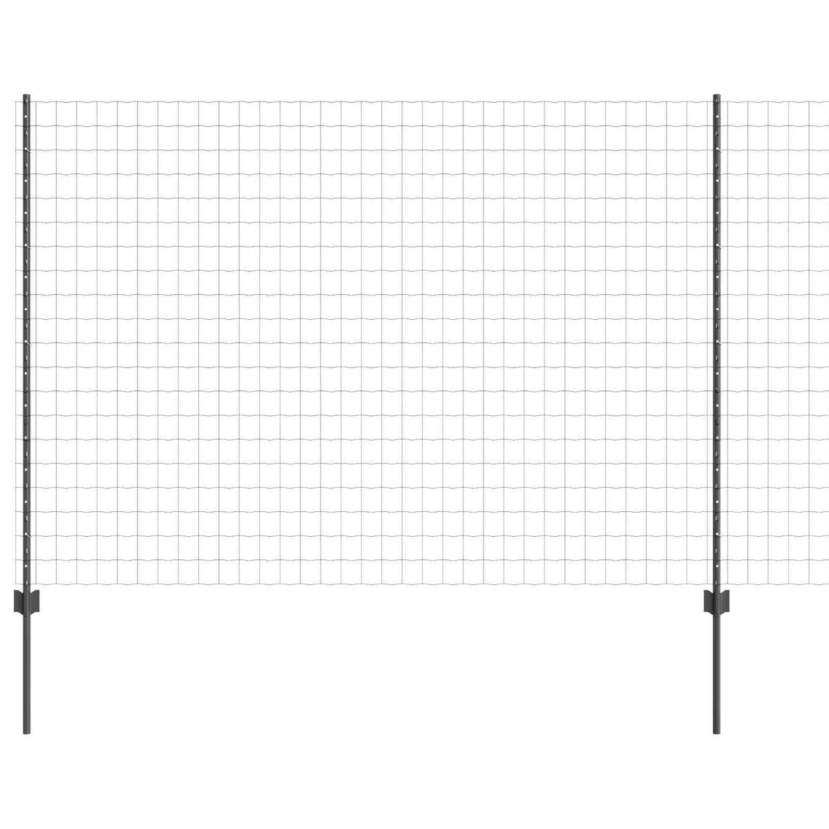 Vidaxl-Zaun mit Pfosten grau 1,5 x 10 m Stahl