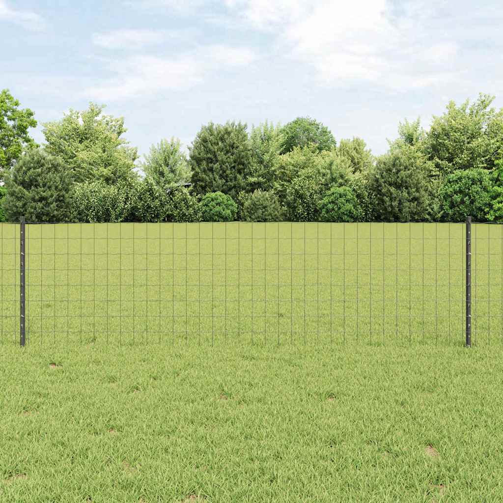 Vidaxl-Zaun mit Pfosten grau 0,6 x 25 m aus Stahl und PVC