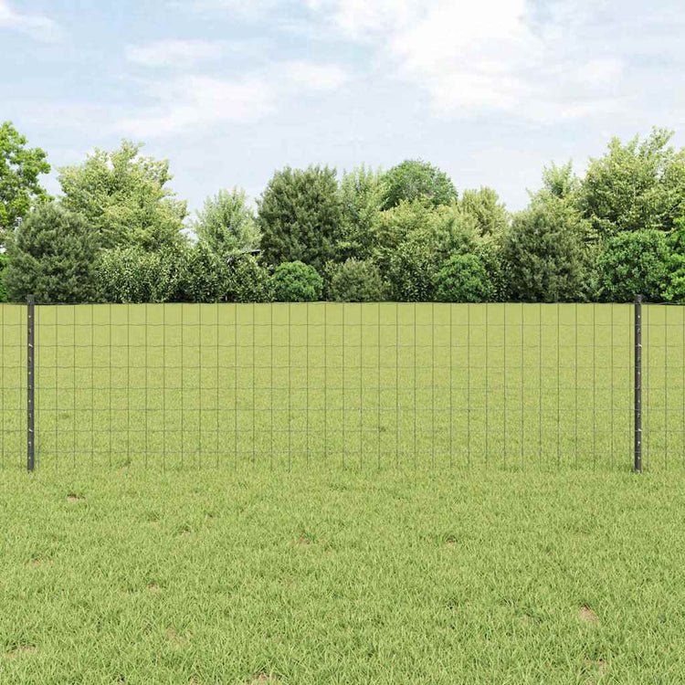 Vidaxl-Zaun mit Pfosten grau 0,6 x 25 m aus Stahl und PVC