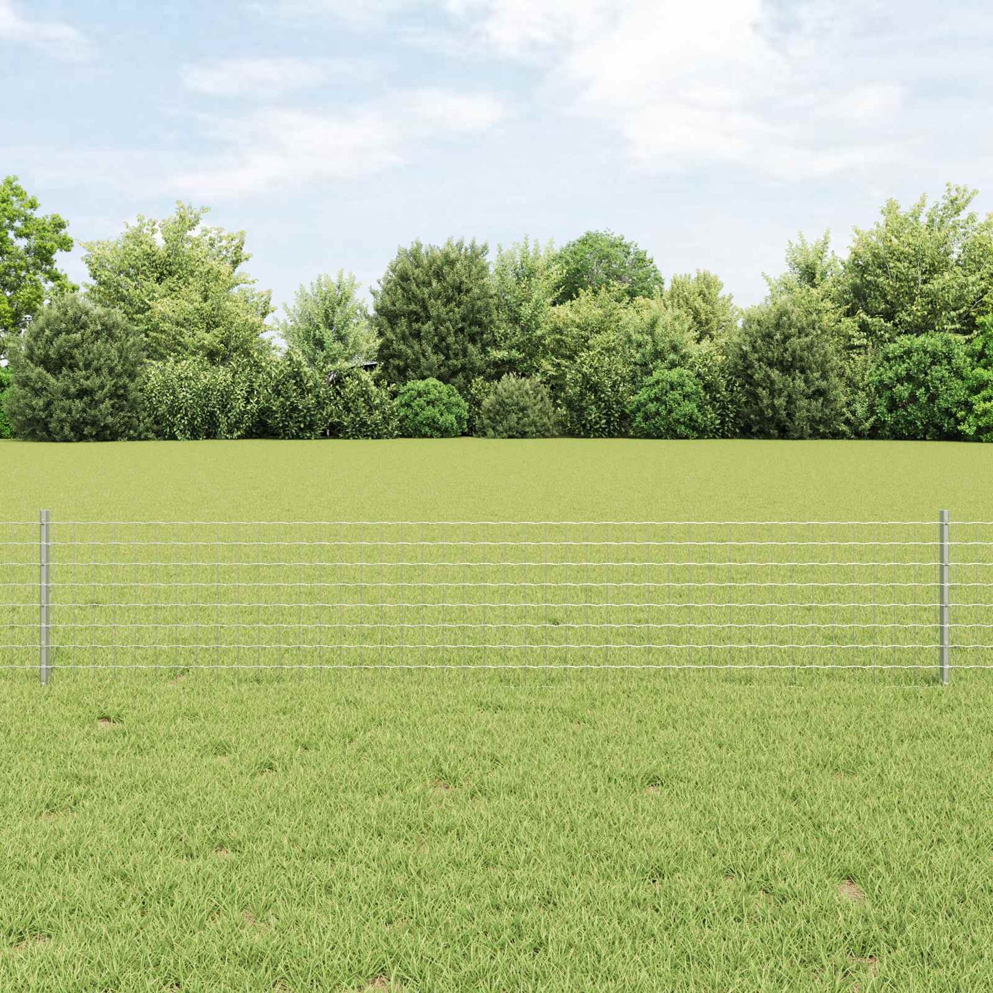 Vidaxxl Zaun mit Pfosten Silber 0,4 x 10 m Stahl