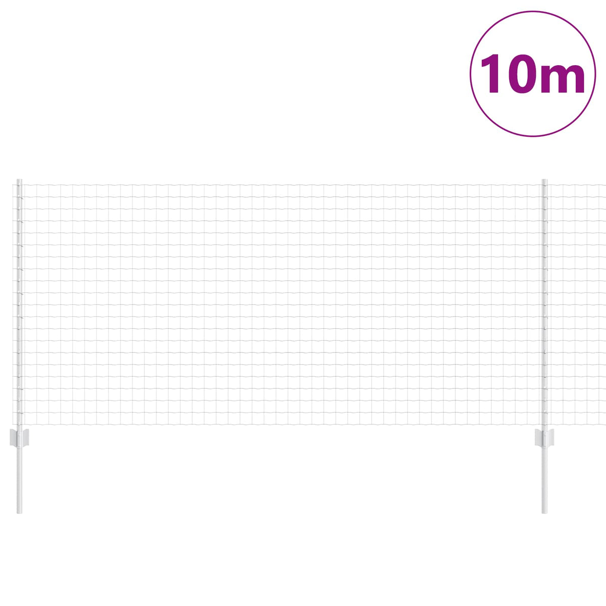 Vidaxxl Zaun mit Pfosten Silber 1 x 10 m Stahl