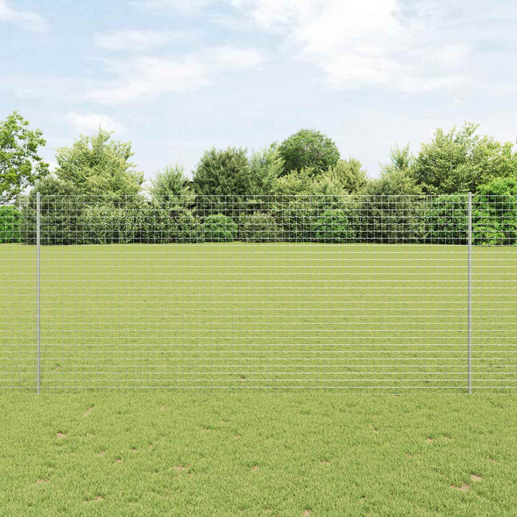 Vidaxxl Zaun mit Pfosten Silber 1,4 x 10 m Stahl