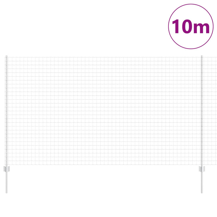 Vidaxxl Zaun mit Pfosten Silber 1,4 x 10 m Stahl