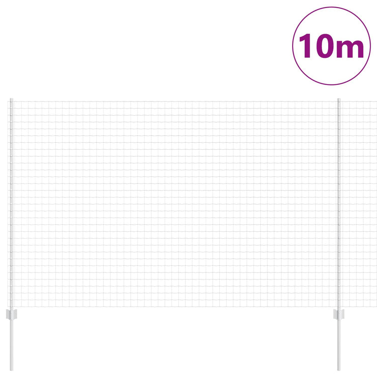 Vidaxl Zaun mit Pfosten Silber 1,5 x 10 m Stahl