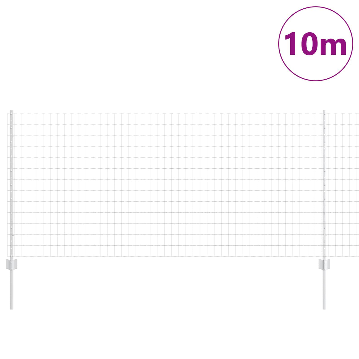 Vidaxxl Zaun mit Pfosten Silber 1 x 10 m Stahl
