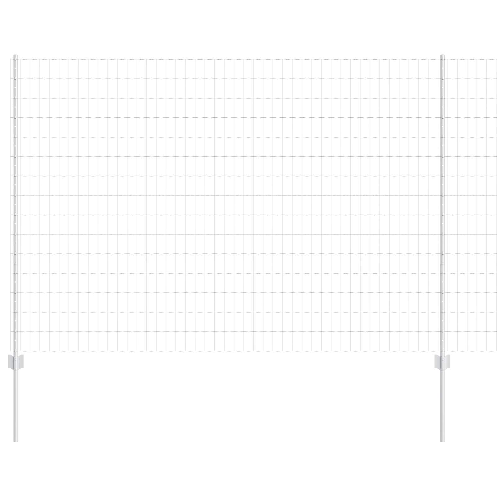 Vidaxl Zaun mit Pfosten Silber 1,5 x 10 m Stahl