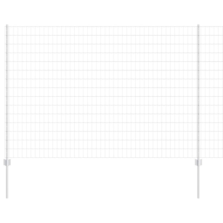 Vidaxxl Zaun mit Pfosten Silber 1,6 x 10 m Stahl