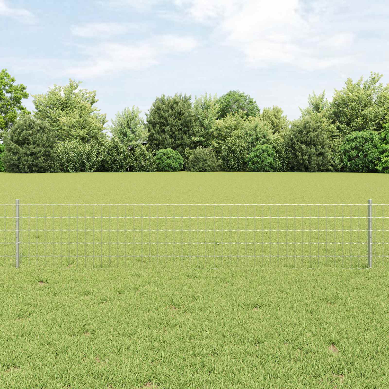 Vidaxxl Zaun mit Pfosten Silber 0,4 x 25 m Stahl