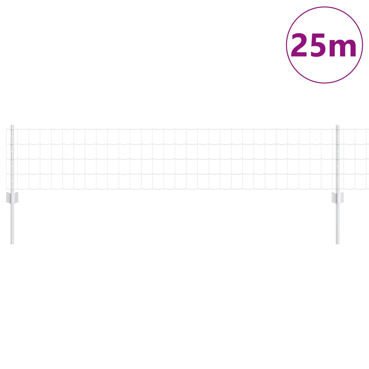 Vidaxxl Zaun mit Pfosten Silber 0,4 x 25 m Stahl
