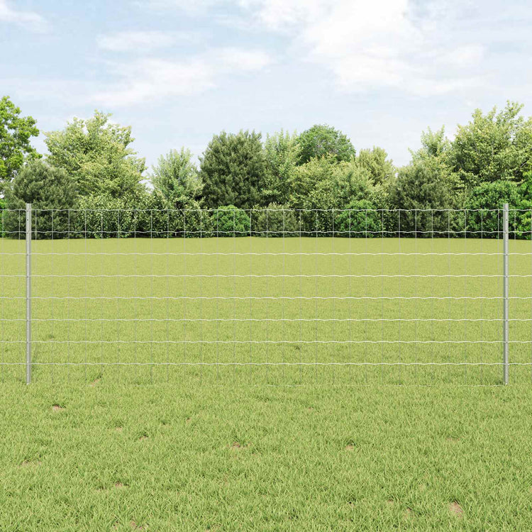 Vidaxxl Zaun mit Pfosten Silber 0,8 x 25 m Stahl