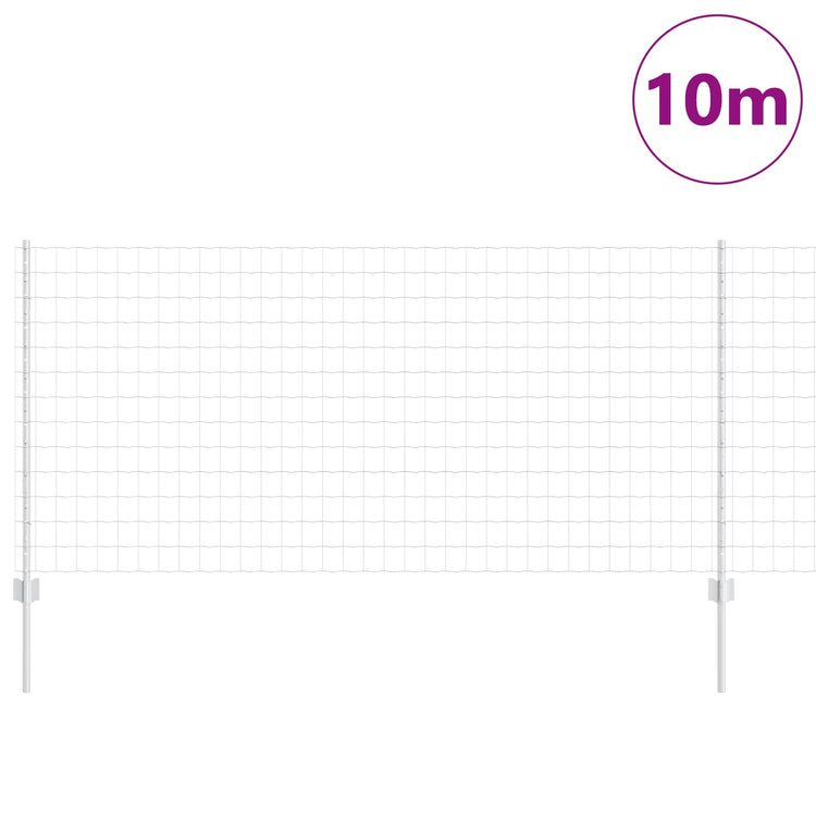 Vidaxxl Zaun mit Pfosten Silber 1 x 10 m Stahl