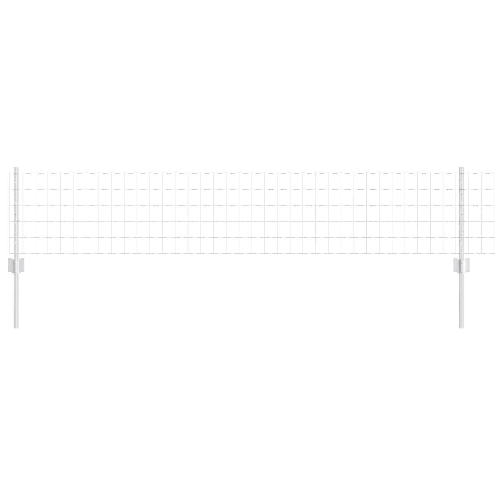 Vidaxxl Zaun mit Pfosten Silber 0,4 x 25 m Stahl