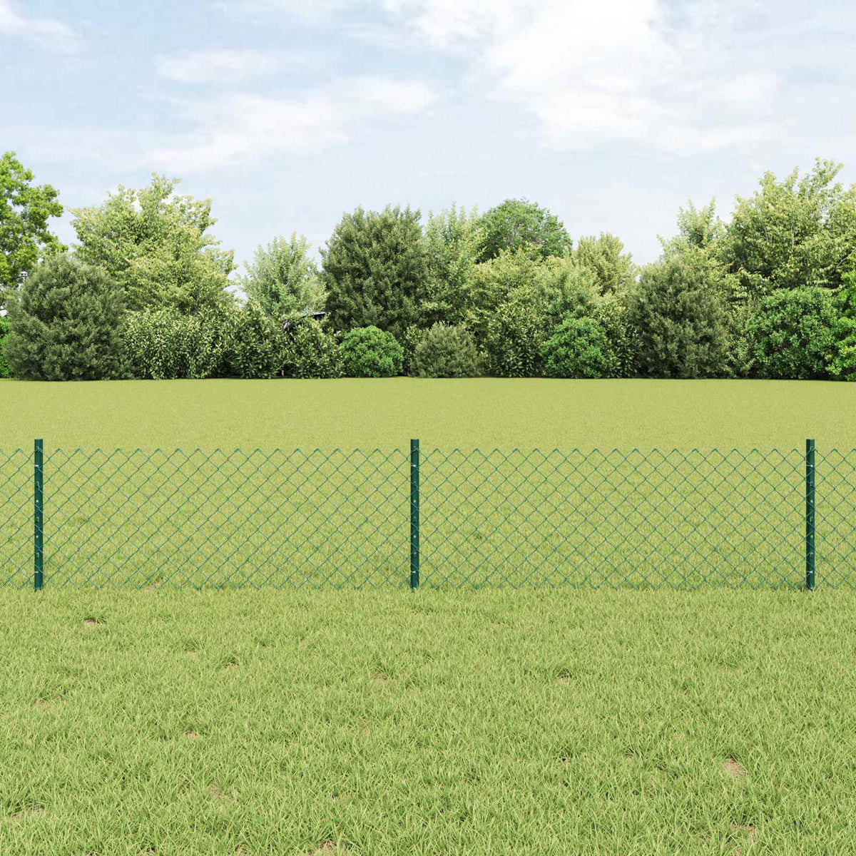 Vidaxxl-Zaun mit Pfosten grün 0,4 x 10 m aus Stahl und PVC