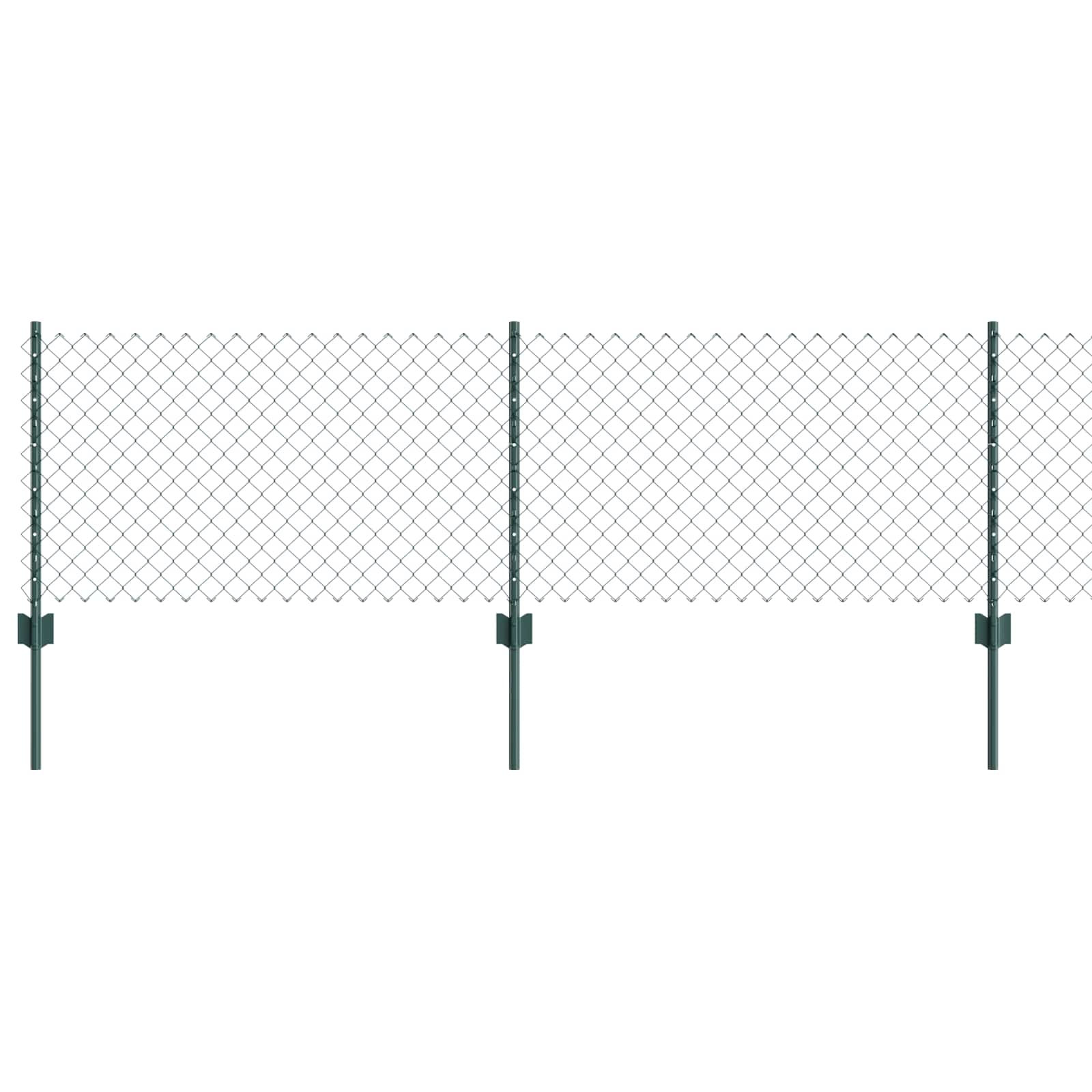 Vidaxxl-Zaun mit Pfosten grün 0,6 x 10 m aus Stahl und PVC