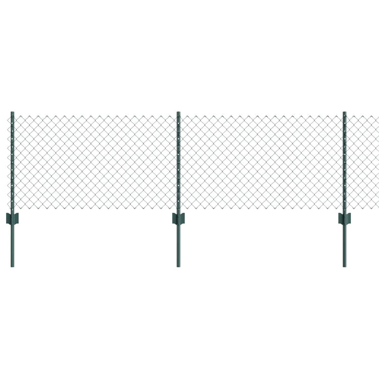 Vidaxxl-Zaun mit Pfosten grün 0,6 x 10 m aus Stahl und PVC